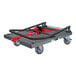 A black and red Snap-Loc push cart with a red strap on it.