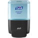 A Purell ES4 graphite gray manual soap dispenser with clear liquid soap.