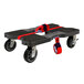 A black plastic Snap-Loc dolly with black wheels.