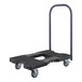 A black Snap-Loc dolly with wheels on a platform.