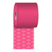 A roll of white thermal paper with a pink diamond pattern.
