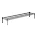 A black metal Regency dunnage shelf with legs.