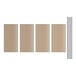 A Lavex black boltless shelving unit with brown rectangular particleboard shelves.