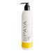 A white PAYA DoveLok bottle of Papaya Shower Gel with black text and a black dispenser.