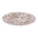 A brown marble embossed coupe melamine plate with a speckled design.