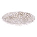 A close-up of an Elite Global Solutions brown marble embossed melamine plate with a white background.