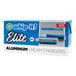 A blue and white box of Whip-It Elite Aluminum N20 Chargers with a blue logo.