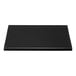 A black square table top with a microtexture surface on a white background.