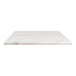 A close up of a white rectangular surface with copper marble on it.