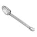 A Vollrath stainless steel slotted spoon with a perforated handle.