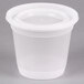 A Pactiv Newspring translucent plastic deli container with a lid.