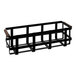 A black metal Cal-Mil condiment organizer with three glass jars on it.