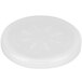 A clear plastic lid for a GET soup container with a circular hole.