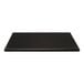 A Perfect Tables 30" x 72" black leather rectangular table top with a white border.