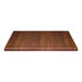 A Perfect Tables outdoor square wood table top with a dark walnut woodgrain finish.