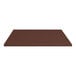 A close-up of a brown square table top with a smooth surface.