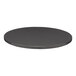 A Perfect Tables 24" round outdoor table top with a smooth black finish.