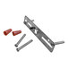 A metal plate with screws and nuts for a Holland Bar Stool Philadelphia Phillies pendant light.
