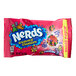 A pink and white Nerds Gummy Clusters pouch.