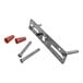 A metal bracket with screws and a screwdriver for a Holland Bar Stool Boston Red Sox Logo Pendant Light.