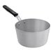 A silver Vollrath Wear-Ever sauce pan with a black handle.