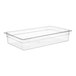 A Choice clear polycarbonate food pan with a lid.