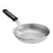 A Vollrath Wear-Ever aluminum frying pan with a black silicone handle.