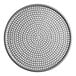 An American Metalcraft hard coat anodized aluminum pizza screen with holes in it.