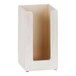 A white rectangular wooden box with a hole in the top.