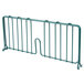 A green metal Metroseal 3 wire shelf divider with two bars.