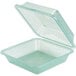 A jade green plastic GET container with a lid.