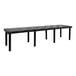 A black rectangular Benchmaster platform display with legs.