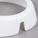 A plain white plastic Tablecraft salad dressing dispenser collar.