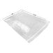 A clear plastic Lavex bubble bag with size measurements.