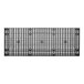 A black plastic grid panel with holes.