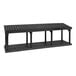 A black plastic Benchmaster tilt-top display with a grid shelf.