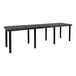 A long black Benchmaster platform display table with legs.