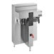 A silver Fetco CBS-1242 Plus Series twin automatic coffee brewer with black and silver metal brew baskets.