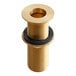 A brass pipe with a black rubber ring on one end.