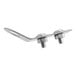 A close-up of a stainless steel bolt and nut.