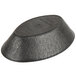 A charcoal polyethylene oval basket with a black background.