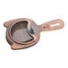 A Barfly antique copper mesh strainer with a handle.