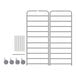 A white metal Regency end load platter rack with wheels.