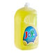 A bottle of Joy lemon scented dishwashing liquid with a yellow label.