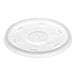 A white plastic lid with a circular hole.