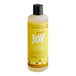 A yellow bottle of JoySuds Pure Joy Lemon Verbena Dishwashing Liquid with white text and a black cap.