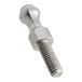 A close-up of a stainless steel bolt with a round head and a nut on it.