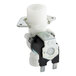 A close-up of a Moffat water inlet solenoid valve with a black and silver connector.
