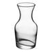 A Libbey clear glass carafe with a curved neck.