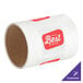 A white roll of Carnival King square vinyl labels with a customizable design.